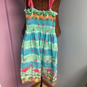 Adorable Pink Flamingo Girls Sun Dress Cover Up Handmade